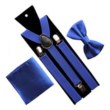 Set Suspensores + Humita + Pañuelo Color Azul