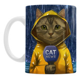 Taza De Ceramica Meme Gato Cat Notero Reportero