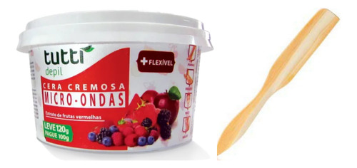 Utensílio P/ Depilação Cera De Fruta 120g E Espátula Pequena