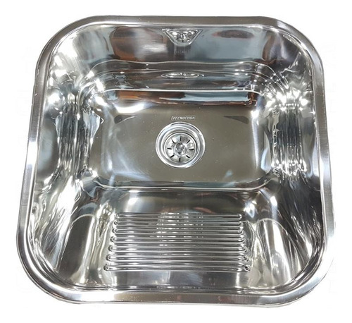 Tanque Inox Pequeno Tecnocuba 40x40x21cm - 22 Litros + Sifao