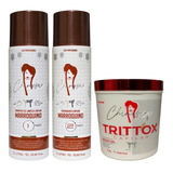 Kit Escova Marroquino Chinesa Cosmeticos + Trittox Argan 3x1