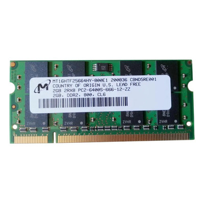 Memoria Ram Micron 2gb 2rx8 Pc2-6400s 800 Mhz Sodimm Laptop | Meses sin interés