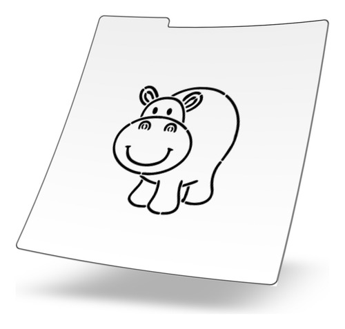 Stencil Reusable Galletas - Plantilla Animal Hipopotamo