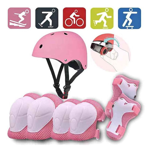 Set Protecciones Casco Niño Bicicleta, Skate, Scooter Patin.