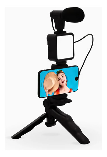 Kit  Gravação Profissional 4em1 Selfie, Yotuber, Video, Foto