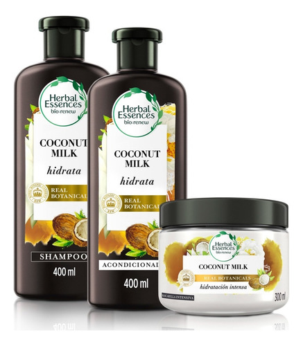  Kit Herbal Essences Shampoo + Acondicionador + Mascarilla