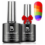 Bluedee Base Y Top Coat Gel Esmalte De Uñas Súper Larga Dura