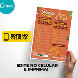 Menu Cardápio Para Pizzaria Edite E Imprima Fácil - Mod: 04