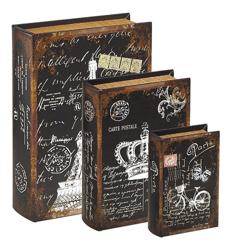Caixa Livro Decorativa Porta Treco Paris Eiffel Organizador