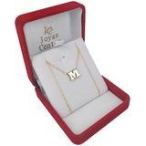 Conjunto Oro 18k Cadena 1 Gramo Letra Inicial Pasante