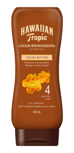 Loción Bronceadora Hawaiian Tropic Cocoa Butter Fps 4 240 Ml