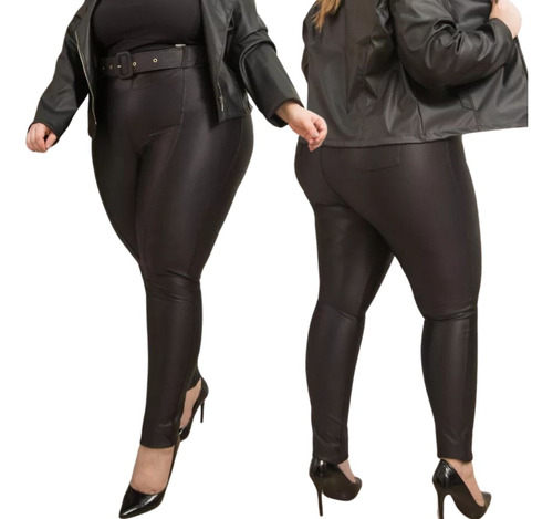 Calça Feminina Cirre Preta Plus Size Com Cinto Montaria Luxo