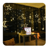 Cortina Navidad Luces Led Multicolor Estrellas Lunas 3m 220v