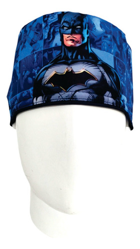 Gorro Quirúrgico Antifluido + Lanyard Batman Azul Dc Comics