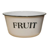 Frutera Enlozada Ensaladera Blanca  Bowl Frutas Negro Trendy