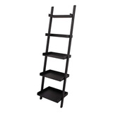 Kiera Grace Modern 5-tier Wood Ladder Bookshelf, Black