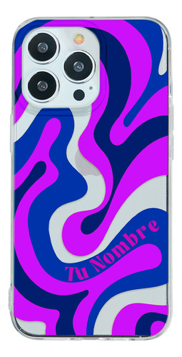 Funda Para iPhone Para Mujer Curvas Moradas Con Tu Nombre