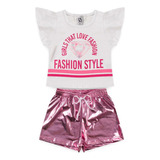 Conjunto Infantil Menina Fashion Style Glamour Tam 4 Ao 10
