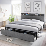 Idealhouse Base De Cama Tamaño Queen Con Cabecera De