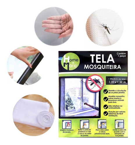 Tela Mosquiteira Anti Inseto Mosquito Para Janela Velcro 