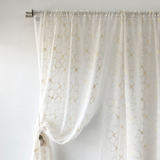 Cortinas De Ambiente Organza Bordadas 2 Paños 145x220