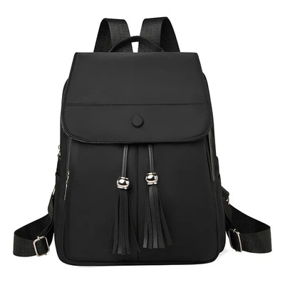 Mochila Feminina Casual De Ombro Com Franjas Preto