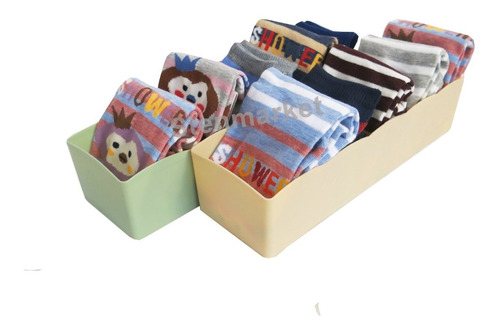 Set 2 Organizadores Ropa Interior Cajón Corbatas Medias Baño