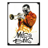 #1359 - Cuadro Decorativo - Miles Davis Jazz Retro Trompeta