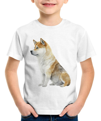 Camiseta Infantil Cachorro Shiba Inu Camisa
