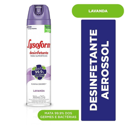 Desinfetante Aerossol De Lavanda Lysoform 360ml