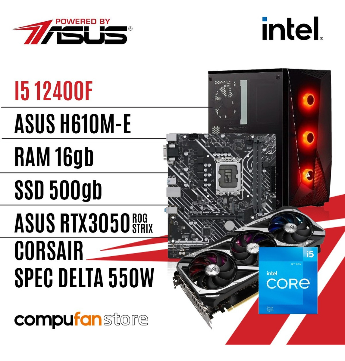 Pc Gamer Powered By Asus Intel I5 12400f Rtx 3050 