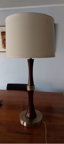 Lámpara De Madera Sólida Base De Metal 80cm Alto