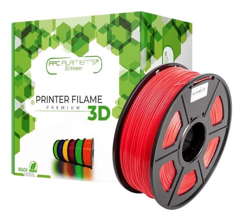 Filamentos Pla+ Rojo 1kg 1.75mm Ppc | Filamentos