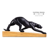 Escultura Pantera Negra Poliresina Animal Poder Mart 13887