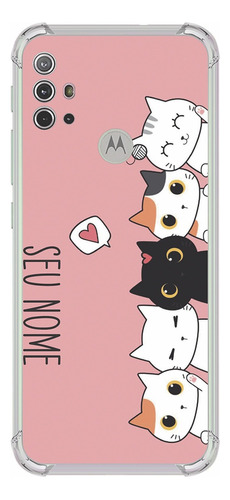 Capa Capinha Case Gatinhos C/ Nome Personalizada P/ Motorola