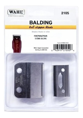 Cuchillas Wahl® De 2 Hoyos Para Balding Mod 2105