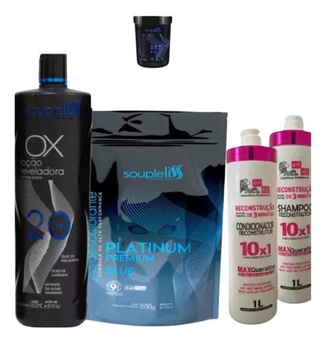 Pó Descolorante + Ox 20 Volumes Souple Liss + Kit Shampoo