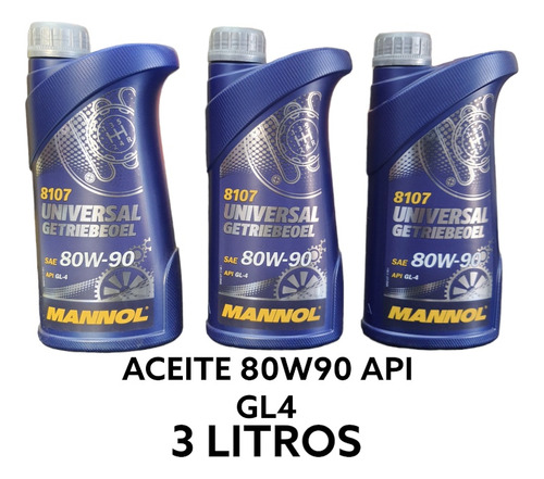 Aceite Mannol 80w90 Api Gl4 3 Litros Made In Alemania