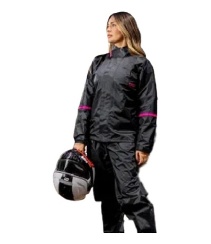 Conjunto Capa Chuva Feminina Moto Motoqueiro Nylon M