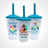 10 Copos Twister Acrílico Personalizado 400 Ml+ Tampa,canudo