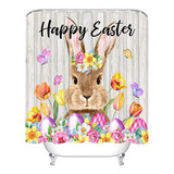 Divertida Cortina De Ducha De Conejo De Pascua De 72 X 72 Pu