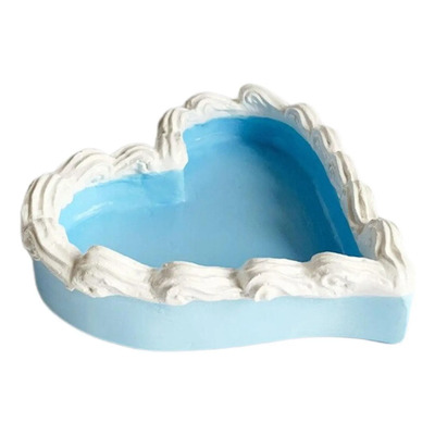 Bandeja De Joyas Corazón Elegante Azul De Resina