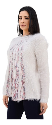 Suéter De Lã Feminino Blusa De Frio Decote Cardigan Tricot