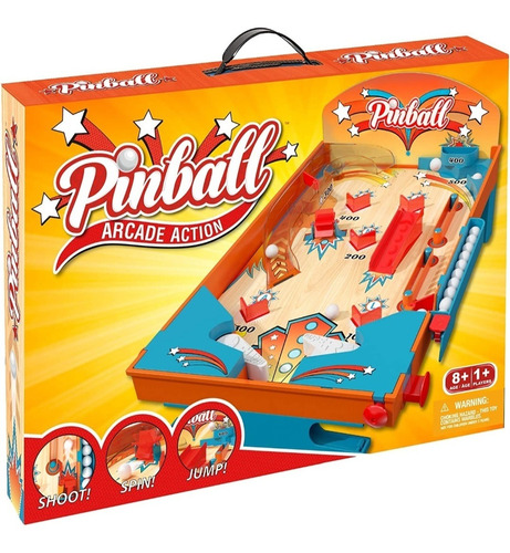 Juego De Mesa Pinball Arcade 50x37x8 Cm Con 10 Bolas 