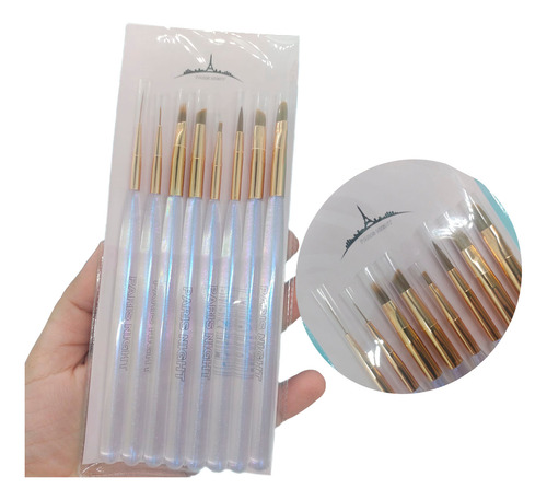 Kit De Pinceles Tornasol Para Nail Art Pn Deco Nail X8u