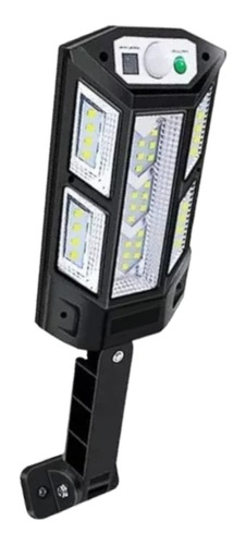 Luminaria Solar Luz Led Sensor Presença Poste Parede Forte Cor Da Carcaça Preto Cor Da Luz Branco-frio