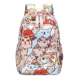 (1 #mold) Mochila Escolar Con Estampado De Gato Kawaii, Bols