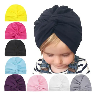* Gorro For Niños Recién Nacidos, Con Nudo Liso, Turbante,