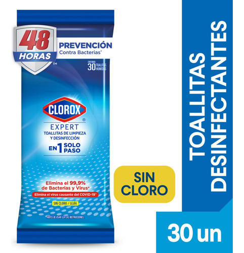 Toallitas Desinfectantes Clorox Expert Flowpack 30