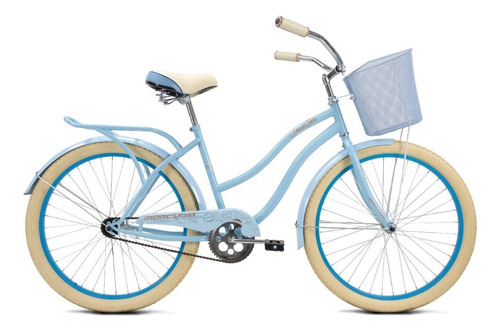 Bicicleta Mercurio Cruiser Retro Rodada 26 Salpicaderas Color Azul